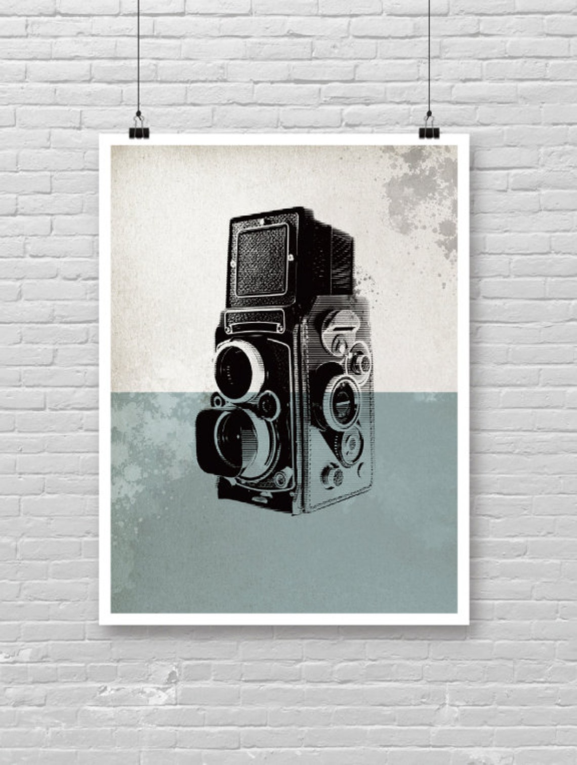 Vintage Film Camera Twin Lens Reflex Retro Photography Art Poster