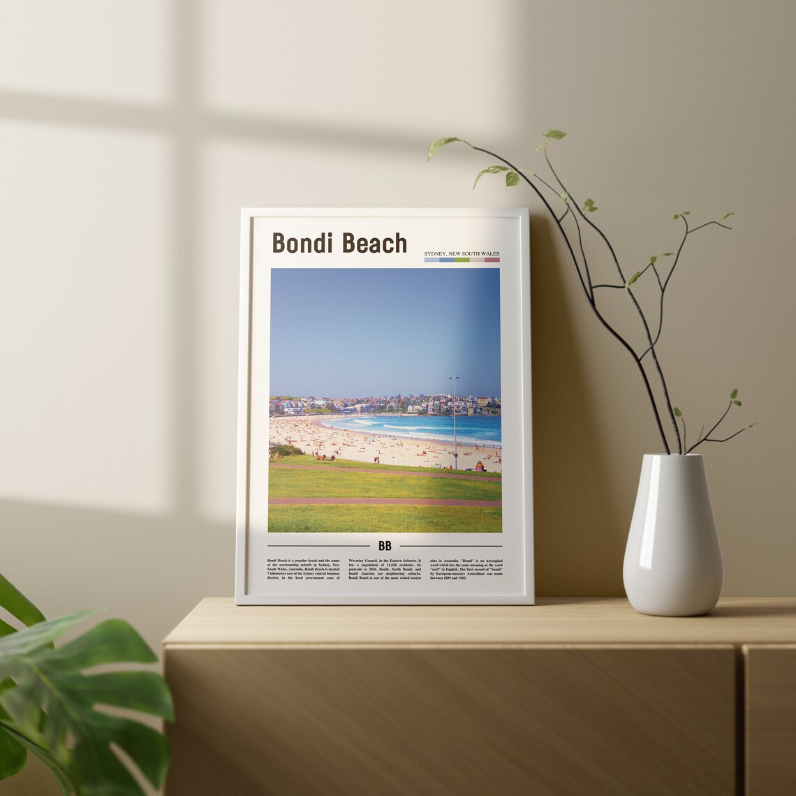 Bondi Beach Print Bondi Beach Poster Bondi Beach Wall Art Oil Painting Poster City Print City Artwork Travel Artwork Travel Wall Art - Image 2
