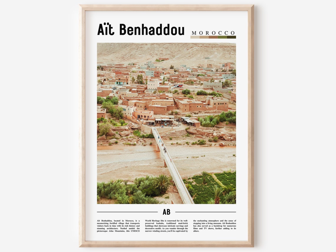 At Benhaddou Poster At Benhaddou Print At Benhaddou Wall Art Minimal Travel Print Travel Destination Oil Painting Poster