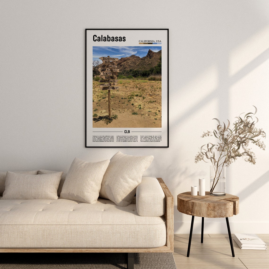 Calabasas Print Calabasas Poster Calabasas Wall Art Minimal Travel Print Minimal City Poster Travel Destination Print Oil Painting Poster - Image 2