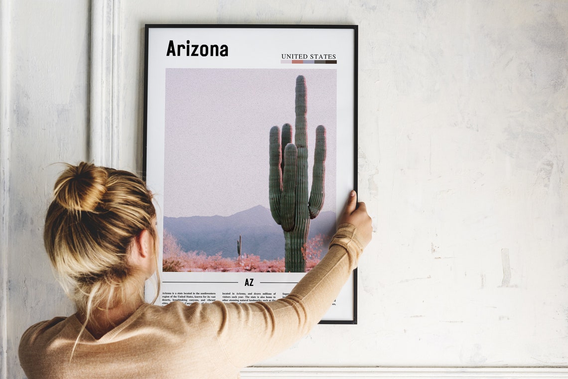 Arizona Poster Arizona Print Arizona Wall Art United States Photo United States Poster United States Print - Image 4