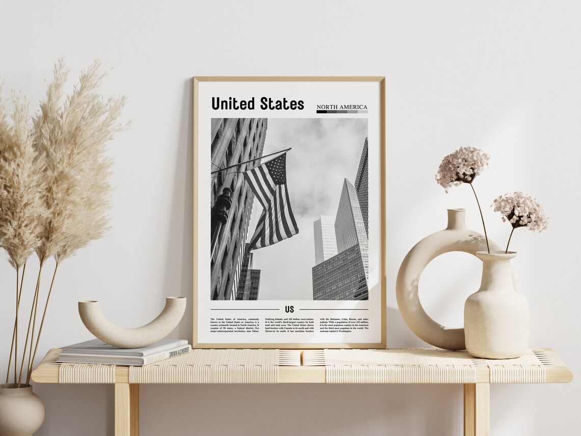 United States Of America Poster, Black And White - Image 6