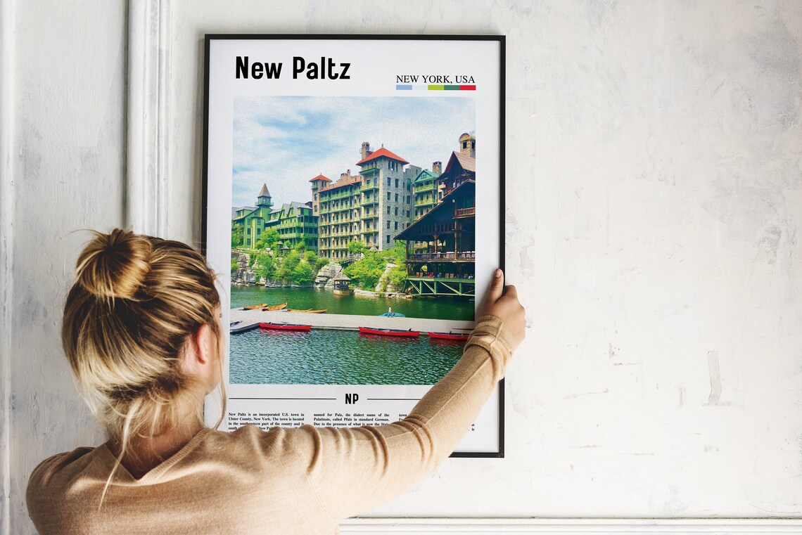New Paltz Travel Poster, Colorful City Artwork - Image 4