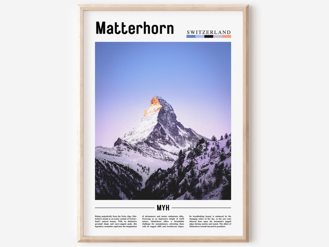 Matterhorn Poster Matterhorn Print Matterhorn Wall Art Europe Photo Europe Poster Europe Print Travel Poster