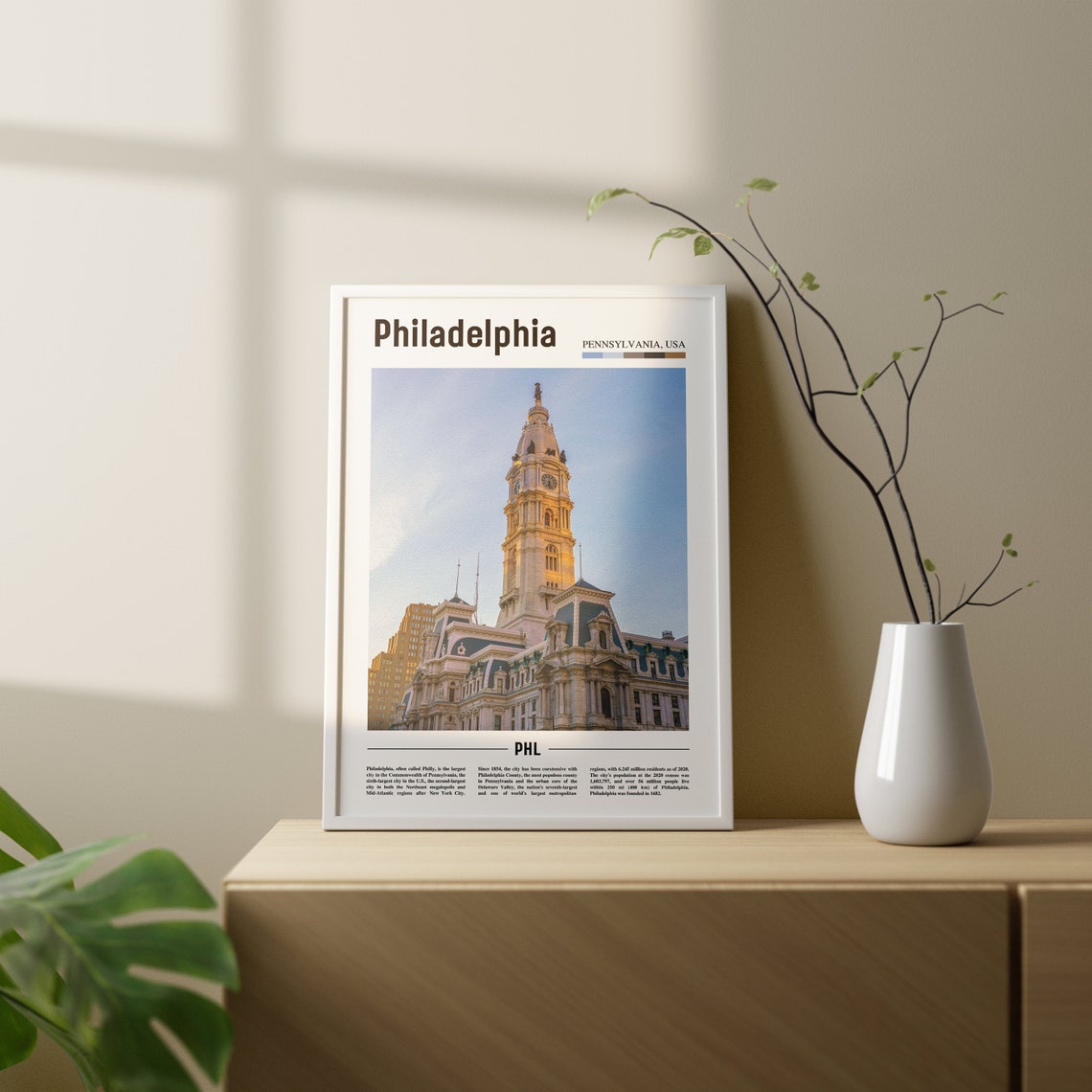 Philadelphia Print Philadelphia Poster Philadelphia Wall Art Oil Painting Poster City Print City Artwork Travel Artwork Travel Wall Art - Image 3