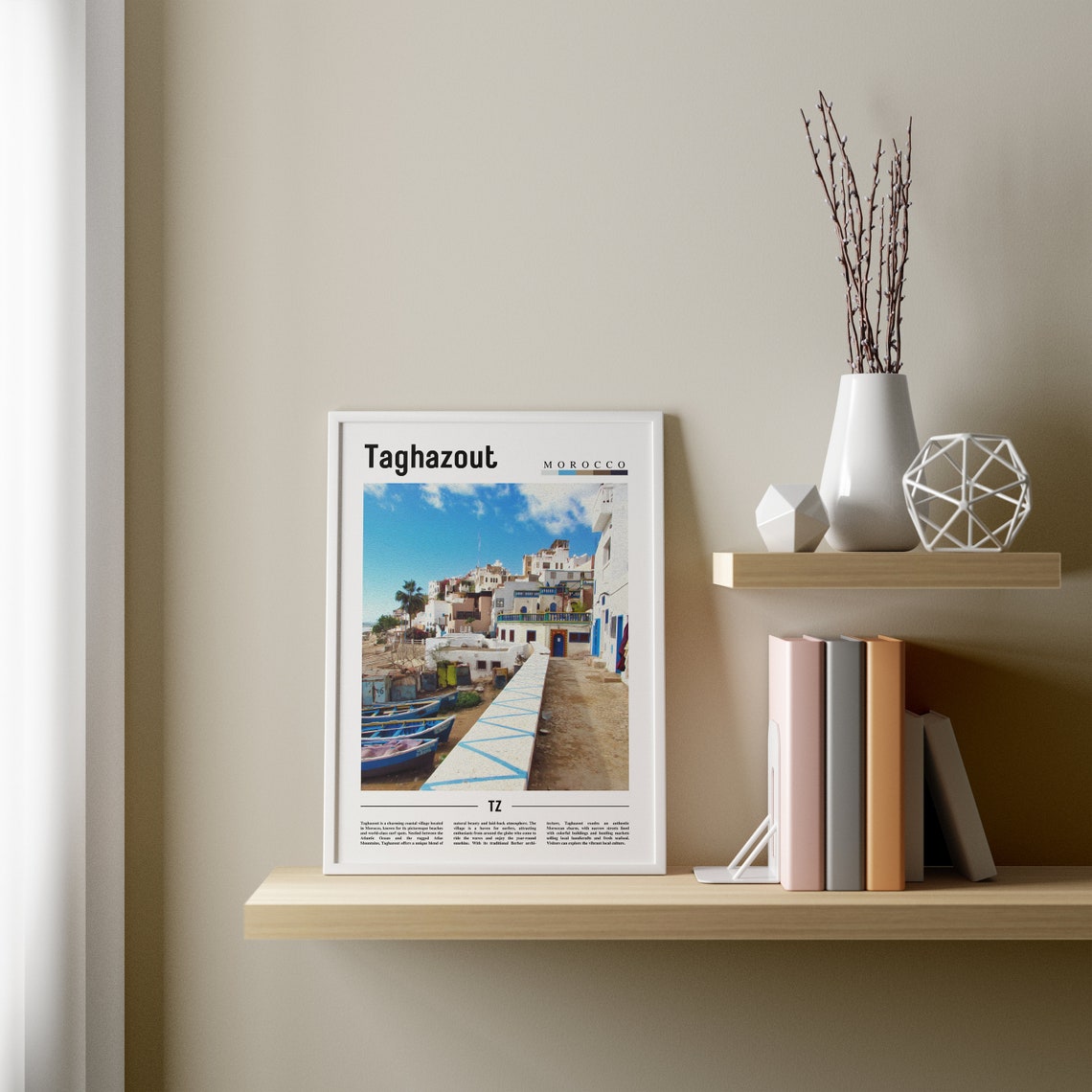 Taghazout Poster Taghazout Print Taghazout Wall Art Minimal Travel Print Travel Destination Oil Painting Poster - Image 4