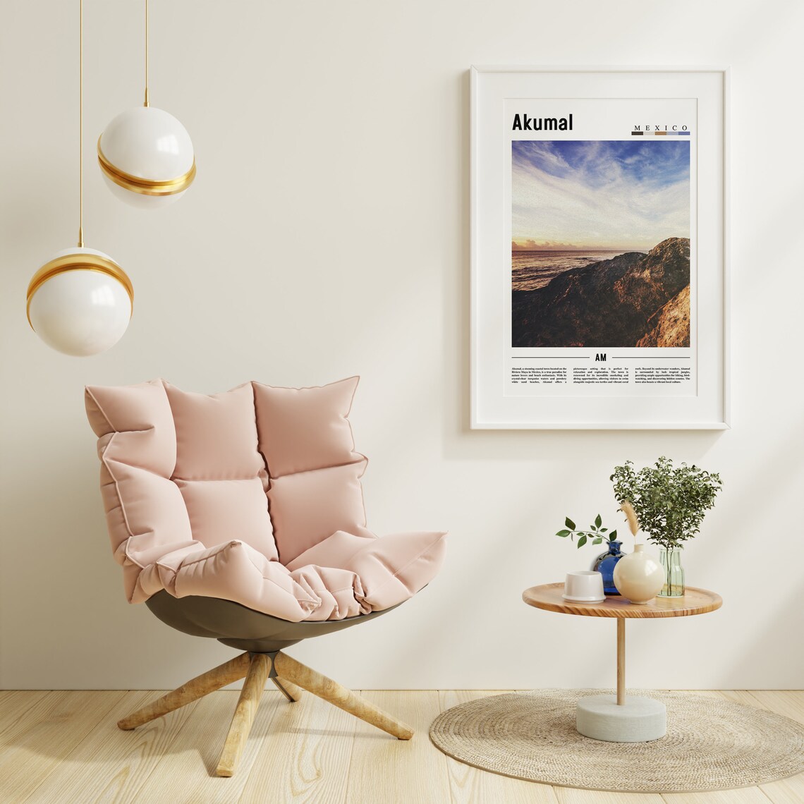 Akumal Minimal Travel Poster, Oil Painting - Image 6