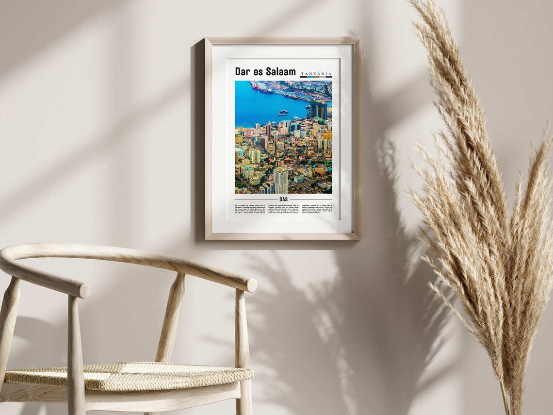 Dar Es Salaam Minimal Travel Poster, Oil Painting - Image 2
