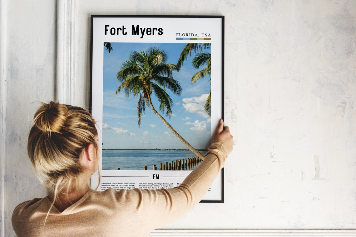 Fort Myers Print Fort Myers Poster Fort Myers Wall Art Oil Painting Poster Colorful City Print City Artwork Travel Artwork Travel Art - Image 4