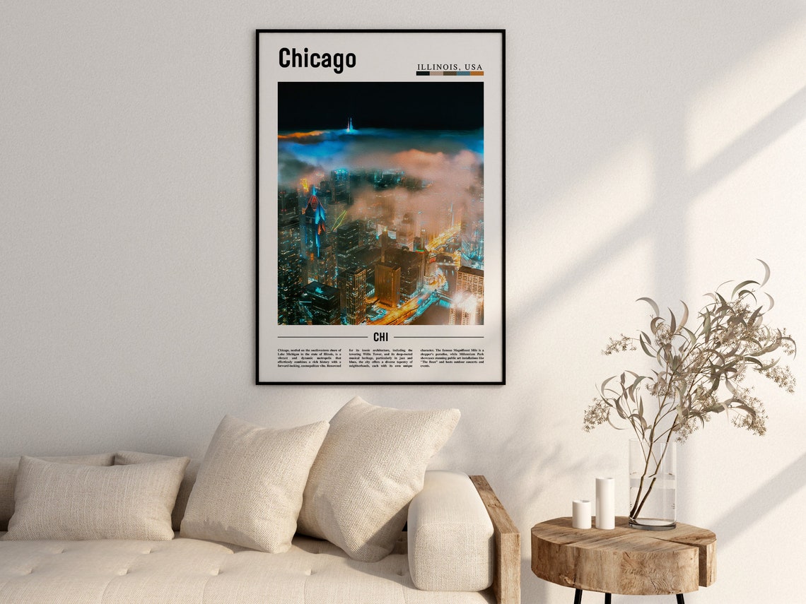 Chicago Print Chicago Poster Chicago Wall Art United States Photo United States Poster United States Print - Image 2