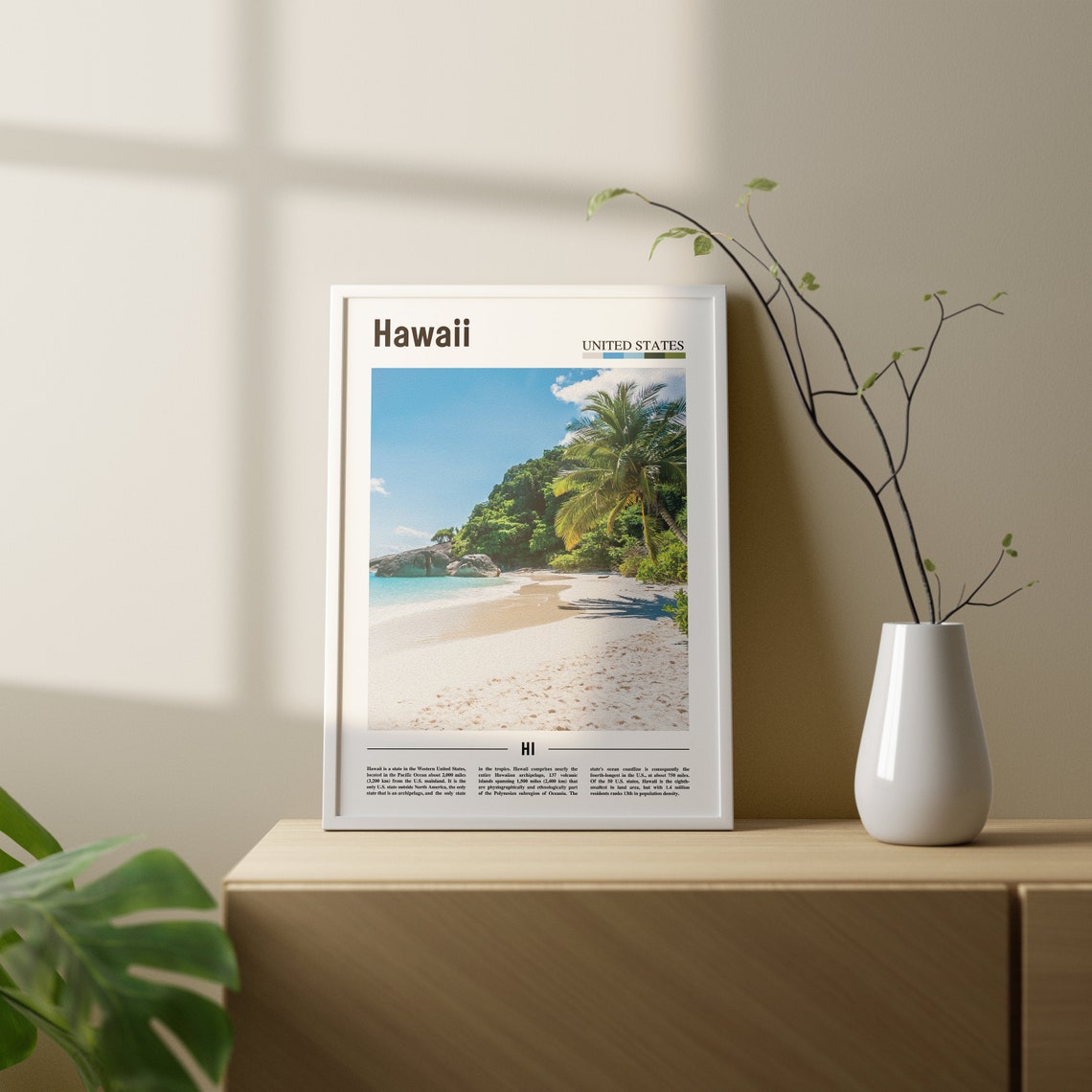 Hawaii Print Hawaii Poster Hawaii Wall Art Oil Painting Poster Colorful City Print City Artwork Travel Artwork Travel Wall Art - Image 2