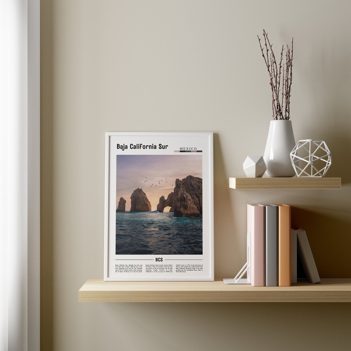 Baja California Sur Print Baja California Sur Poster Baja California Sur Wall Art Minimal Travel Print City Poster Oil Painting Poster - Image 2