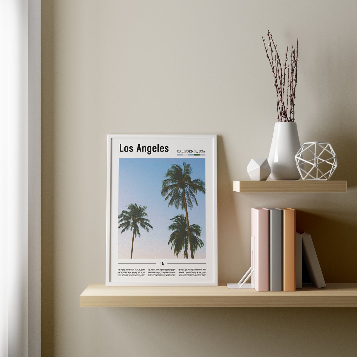 Los Angeles Print Los Angeles Poster Los Angeles Wall Art Oil Painting Poster Colorful City Print City Artwork Travel Artwork Travel Art - Image 3