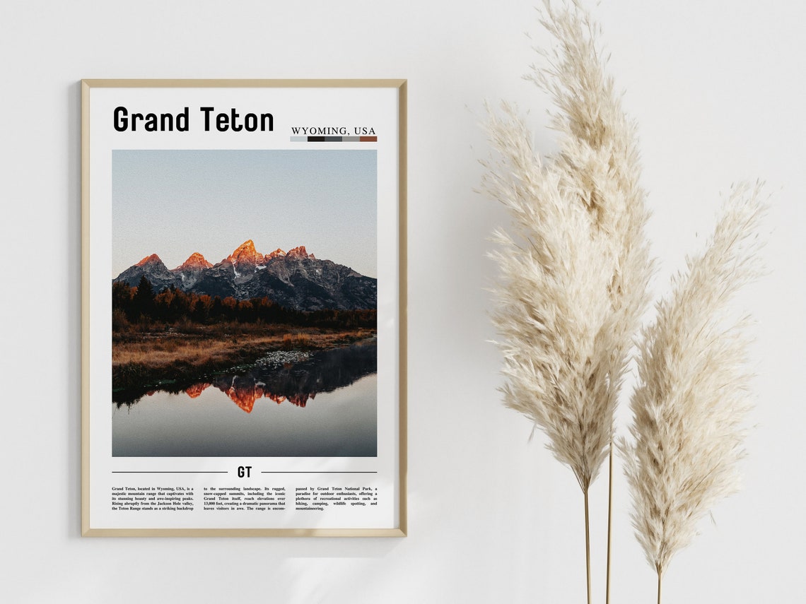 Grand Teton Poster Grand Teton Print Grand Teton Wall Art United States Photo United States Poster United States Print - Image 4