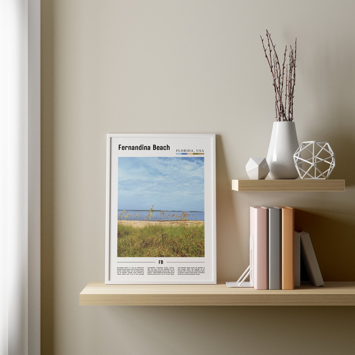 Fernandina Beach Print Fernandina Beach Poster Fernandina Beach Wall Art Oil Painting Poster City Artwork Travel Artwork Travel Wall Art - Image 3