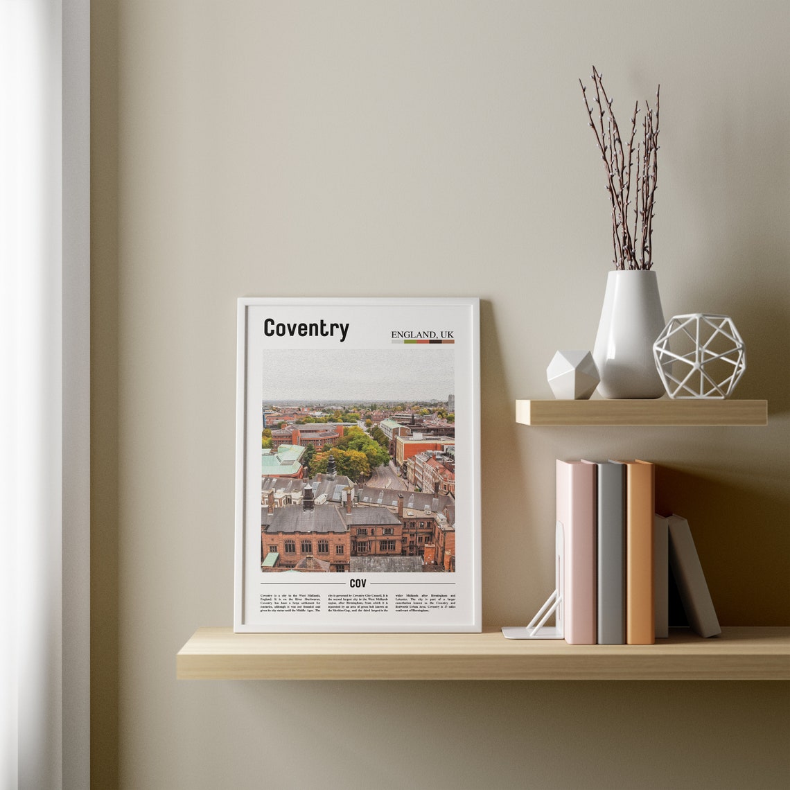 Coventry Print Coventry Poster Coventry Wall Art Oil Painting Poster Colorful City Print City Artwork Travel Artwork Travel Wall Art - Image 3