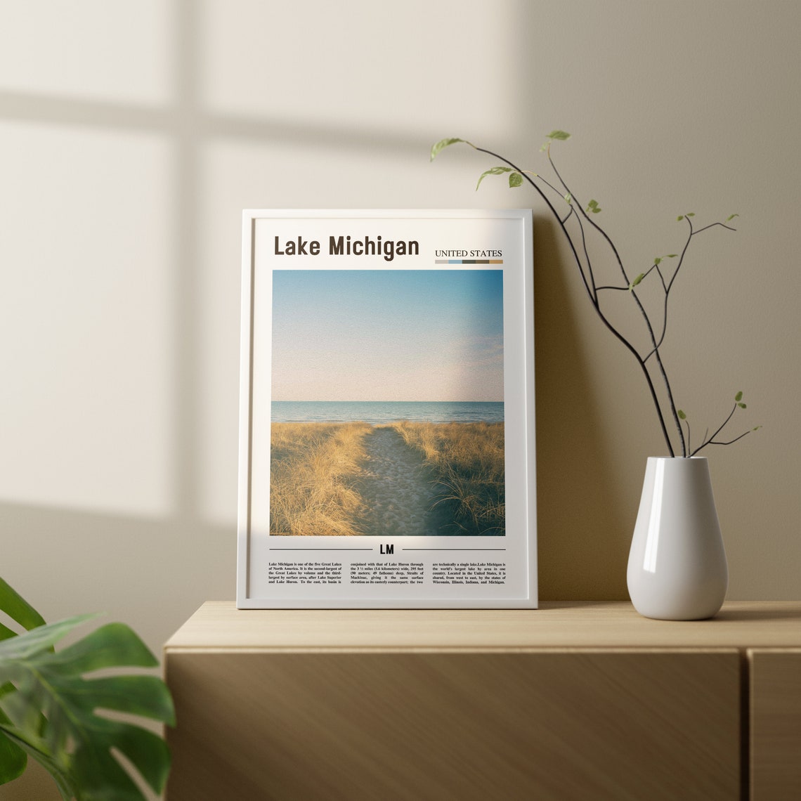 Michigan Print Michigan Poster Michigan Wall Art Oil Painting Poster Colorful City Print City Artwork Travel Artwork Travel Wall Art - Image 3