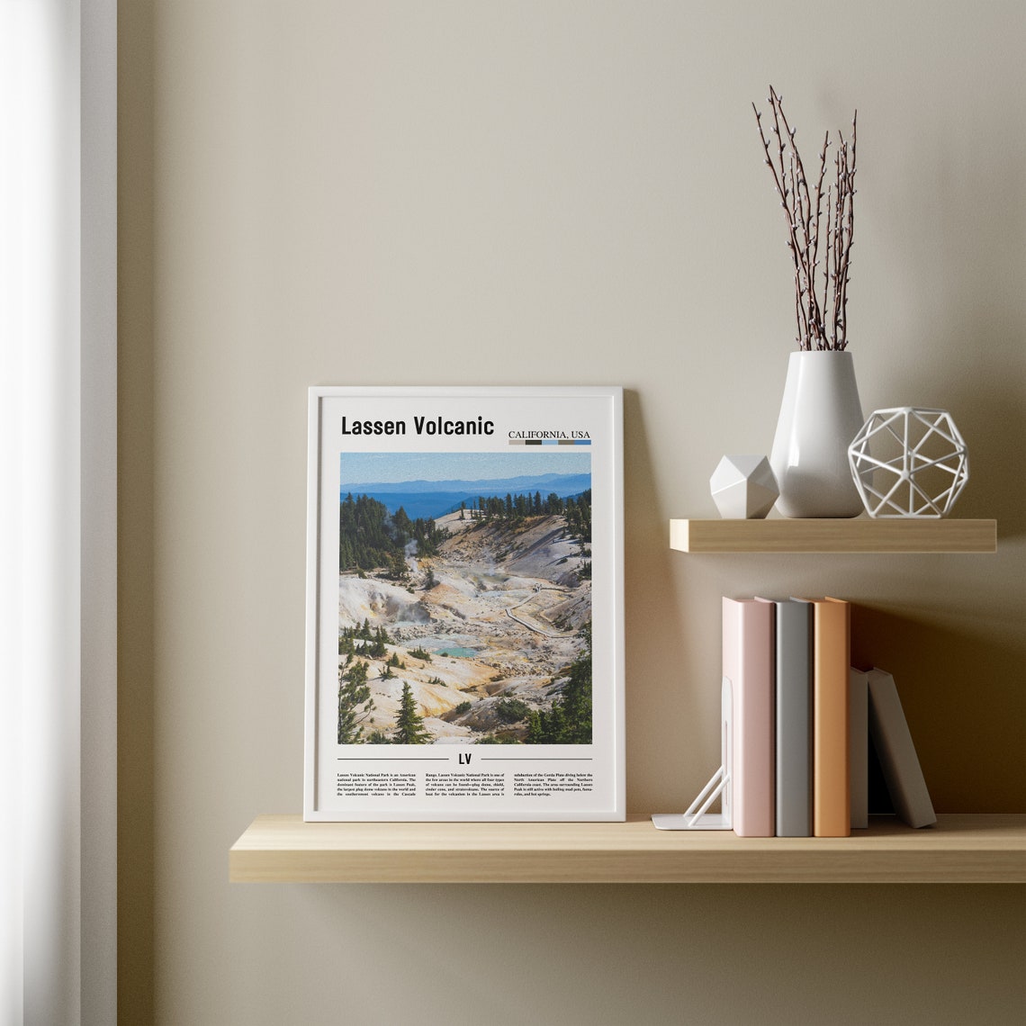Lassen Volcanic Print Lassen Volcanic Poster Lassen Volcanic Wall Art Minimal Travel Print Minimal City Poster Travel Oil Painting Poster - Image 2