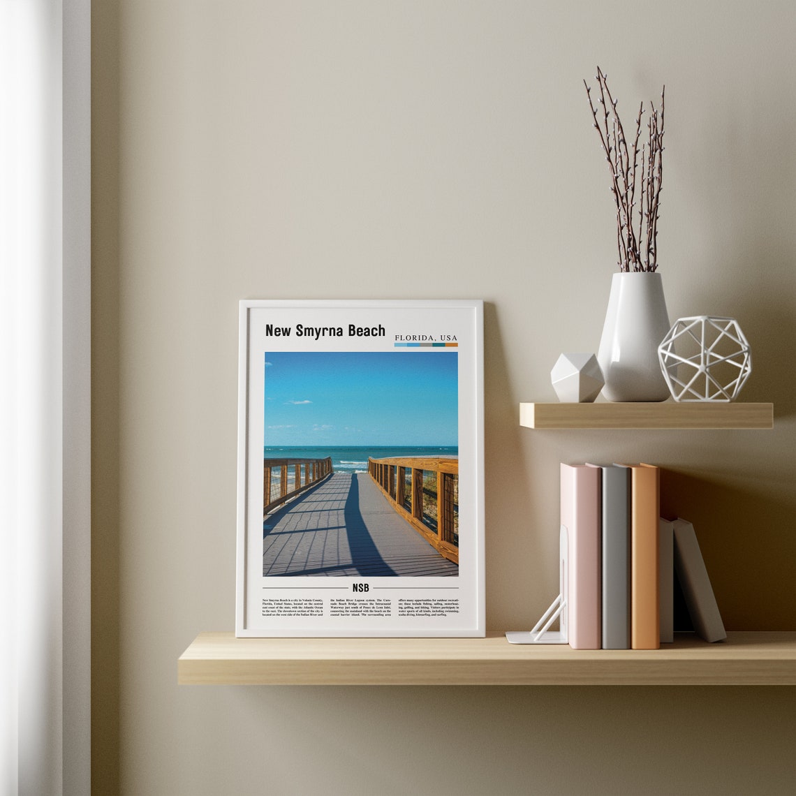 New Smyrna Beach Print New Smyrna Beach Poster New Smyrna Beach Wall Art Oil Painting Poster City Artwork Travel Artwork Travel Wall Art - Image 4