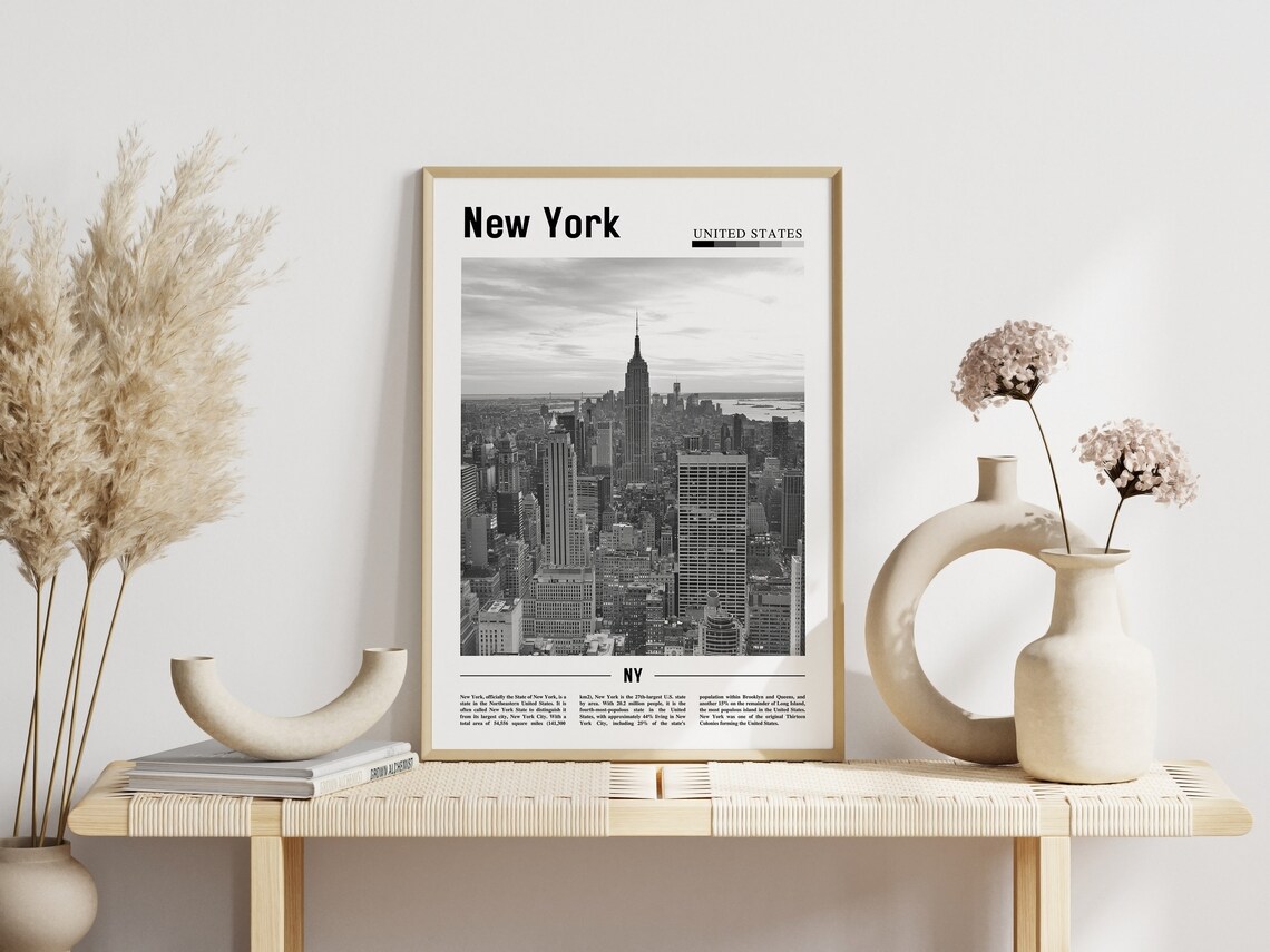 New York Minimal Travel Poster, Black And White - Image 6