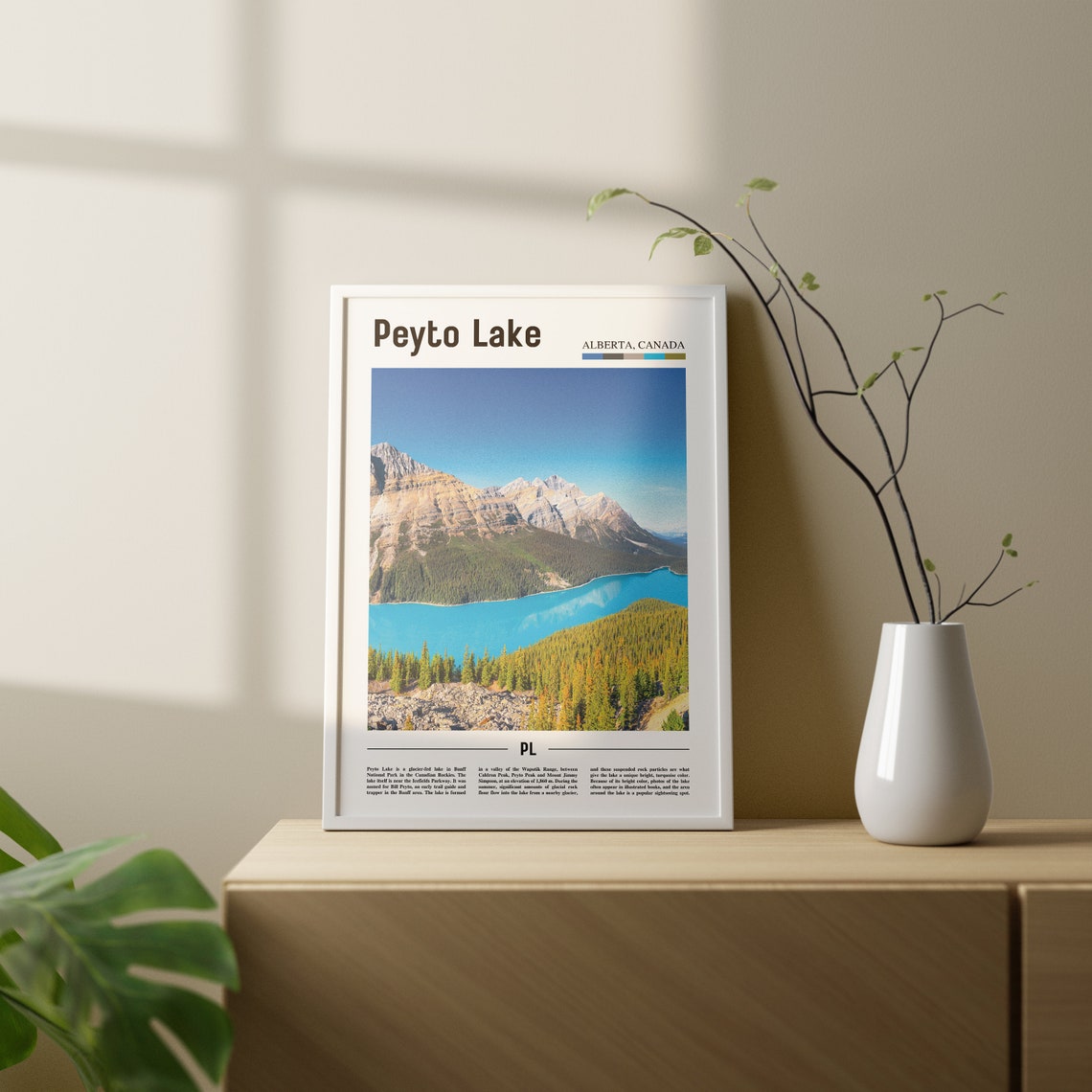 Peyto Lake Print Peyto Lake Poster Peyto Lake Wall Art Oil Painting Poster City Print City Artwork Travel Artwork Travel Wall Art - Image 2