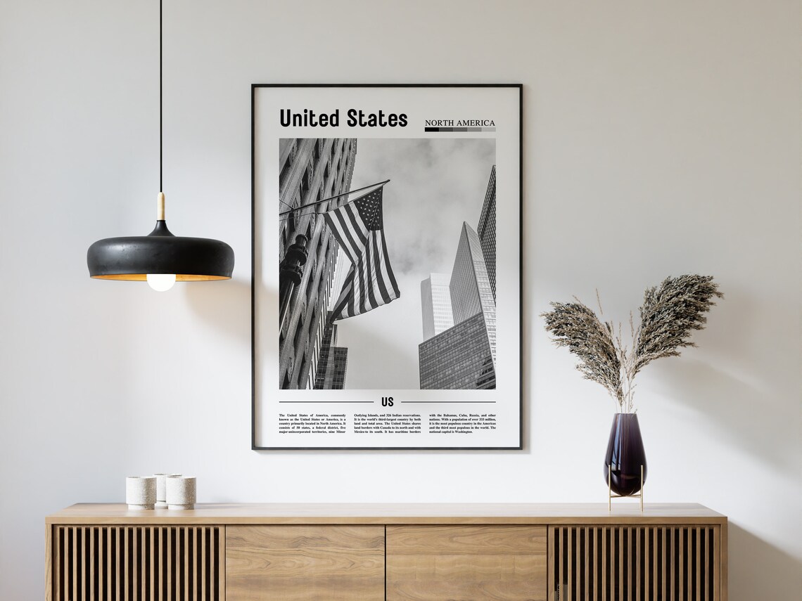 United States Of America Poster, Black And White - Image 4