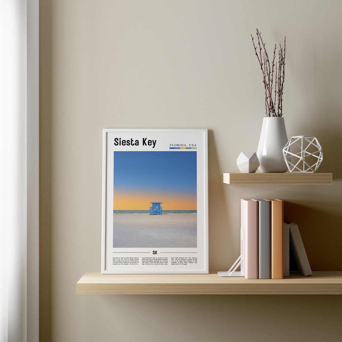 Siesta Key Oil Painting Travel Poster - Image 3