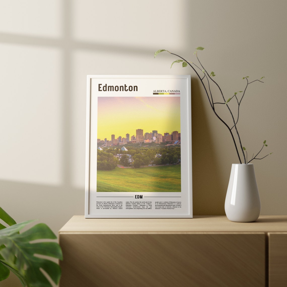 Edmonton Print Edmonton Poster Edmonton Wall Art Oil Painting Poster Colorful City Print City Artwork Travel Artwork Travel Wall Art - Image 2