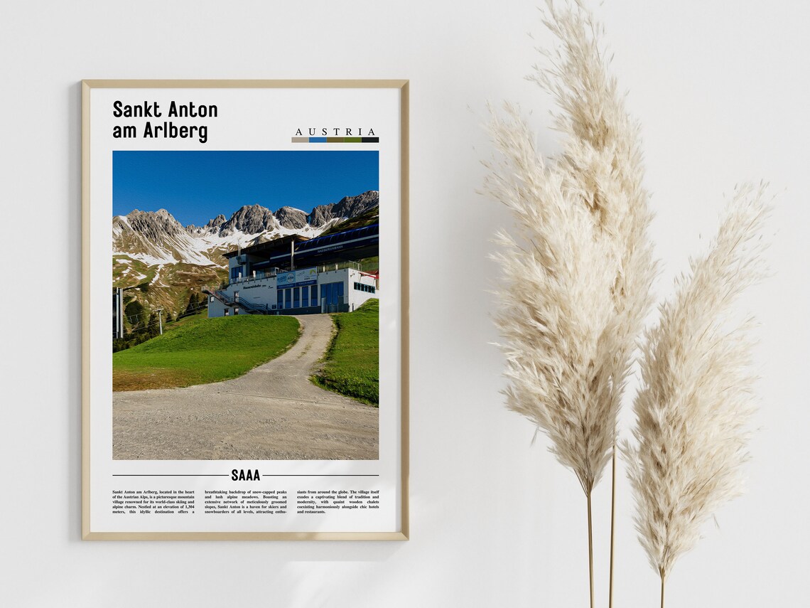 Sankt Anton Am Arlberg Minimal Travel Poster - Image 4