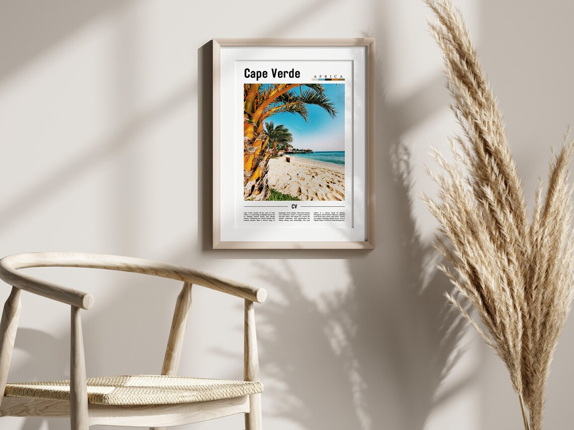 Cape Verde Minimal Travel Poster, Oil Painting - Image 2