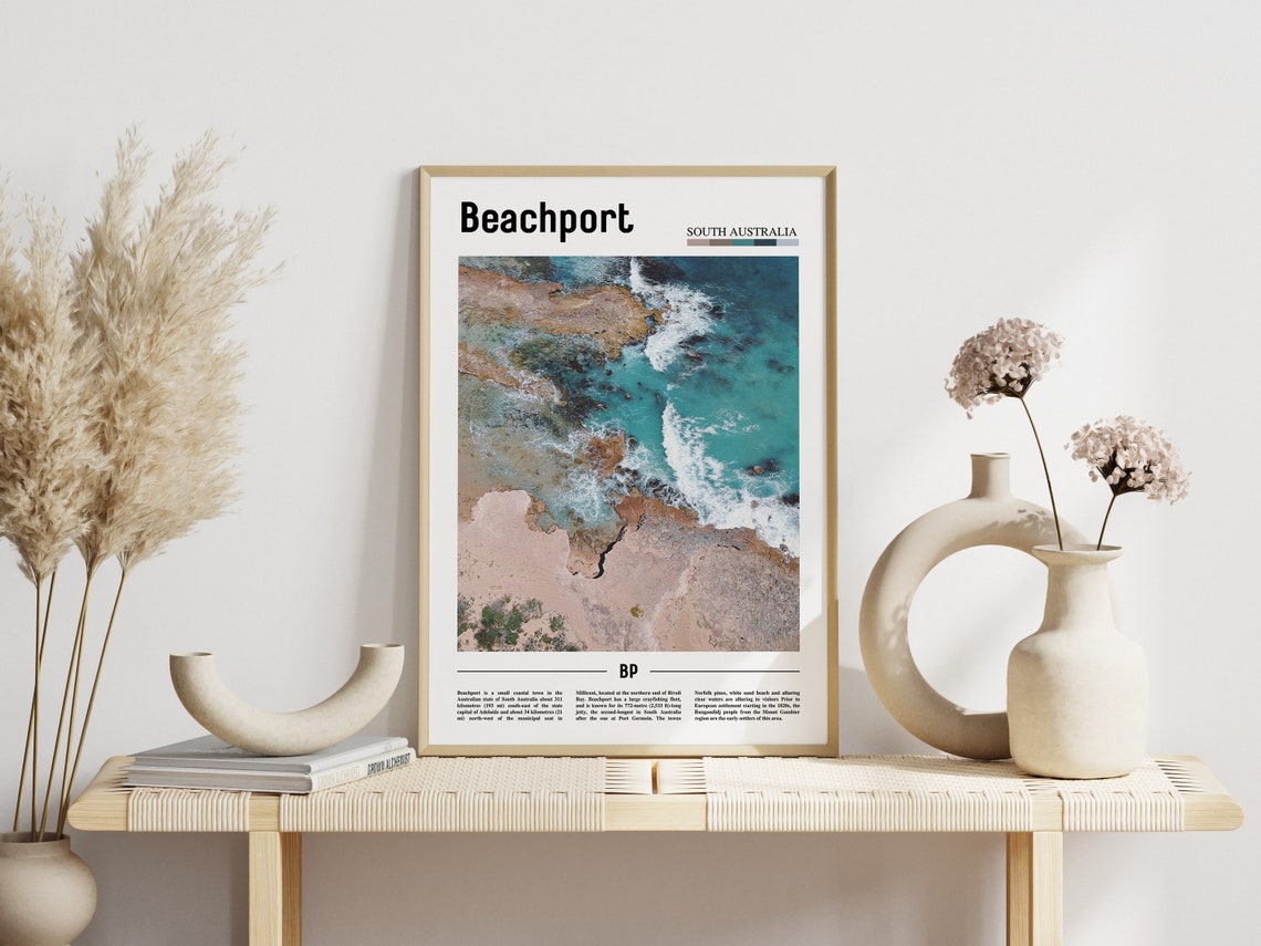 Beachport Print Beachport Poster Beachport Wall Art Minimal Travel Print Minimal City Poster Travel Destination Oil Painting Poster - Image 5