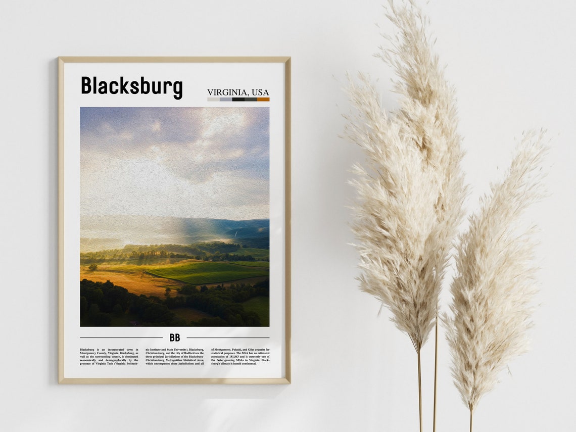 Blacksburg Poster Blacksburg Print Blacksburg Wall Art United States Photo United States Poster United States Print - Image 3