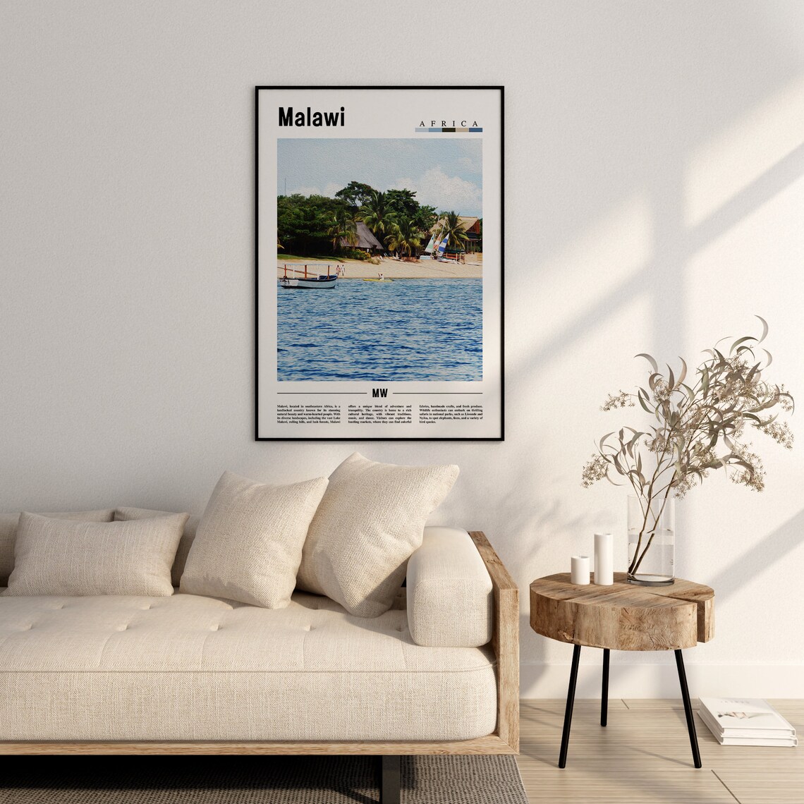 Malawi Minimal Travel Poster, Oil Painting - Image 3