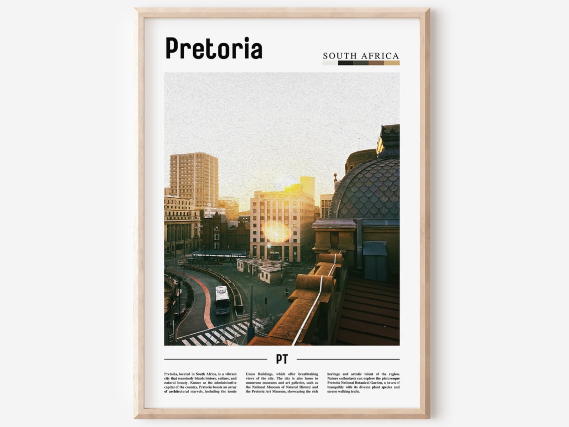 Pretoria Poster Pretoria Print Pretoria Wall Art Minimal Travel Print Travel Destination Oil Painting Poster