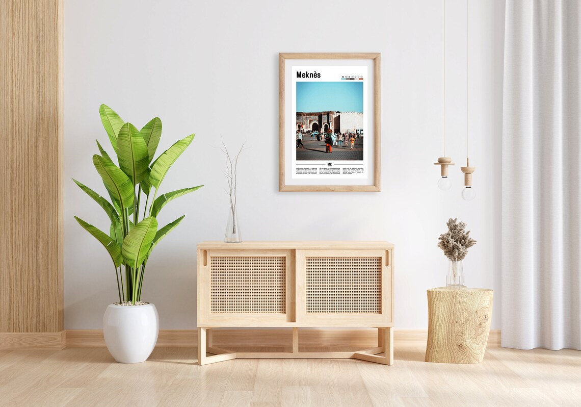 Mekns Minimal Travel Poster, Oil Painting - Image 5