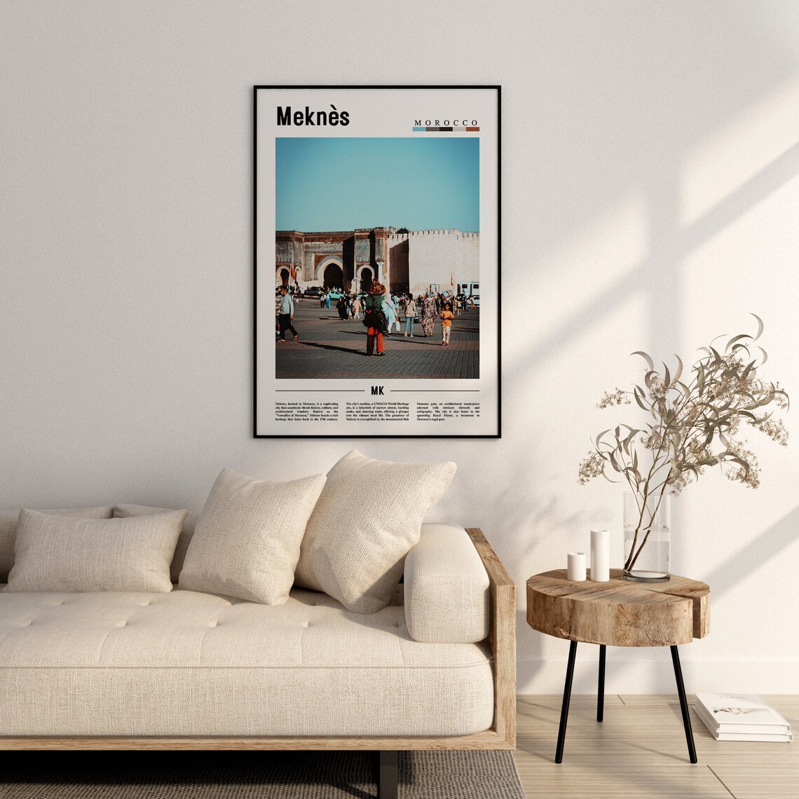 Mekns Minimal Travel Poster, Oil Painting - Image 3