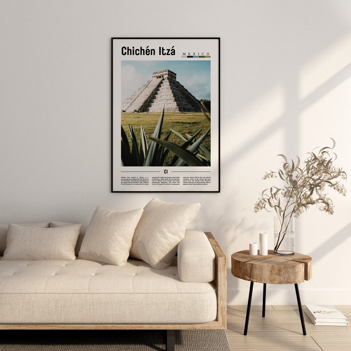 Chichn Itz Minimal Travel Poster, Oil Painting - Image 3