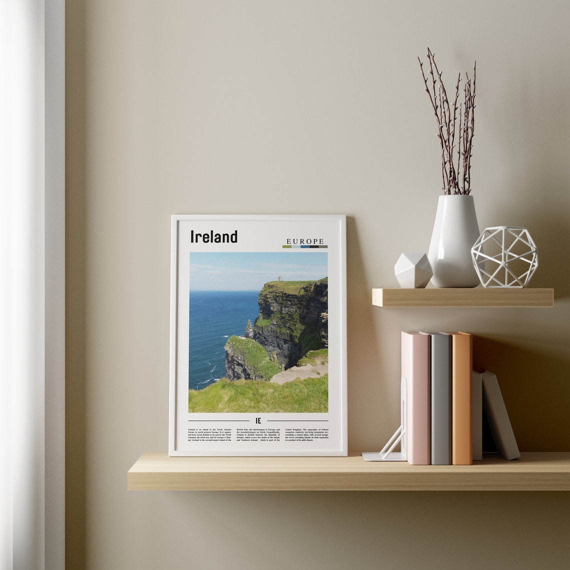 Ireland Poster Ireland Print Ireland Wall Art Minimal Travel Print Minimal City Poster Travel Destination Oil Painting Poster - Image 3