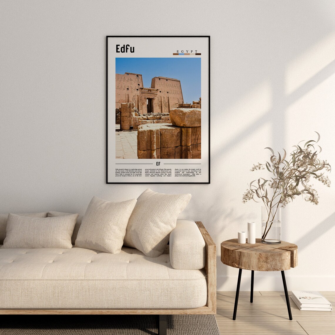 Edfu Minimal Travel Poster, Oil Painting - Image 3