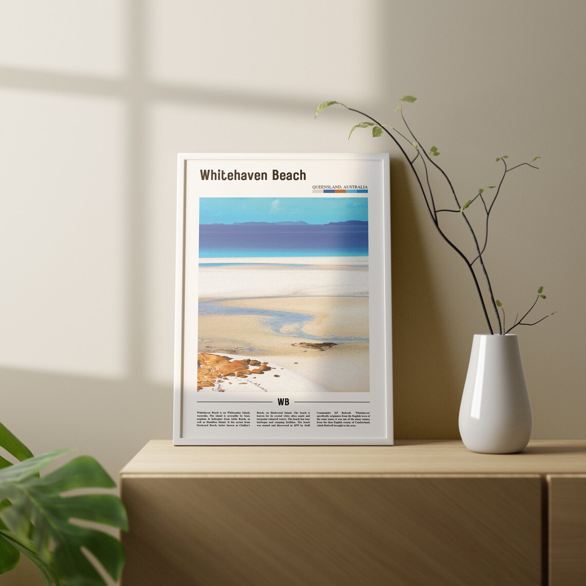 Whitehaven Beach Travel Poster, Oil Painting Artwork - Image 2