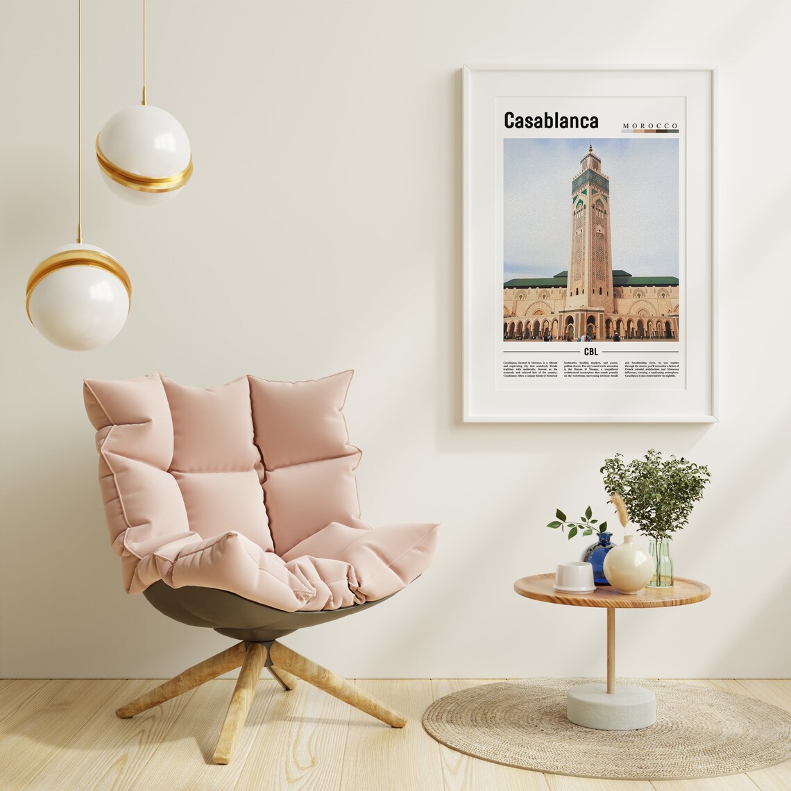 Casablanca Minimal Travel Poster, Oil Painting - Image 6