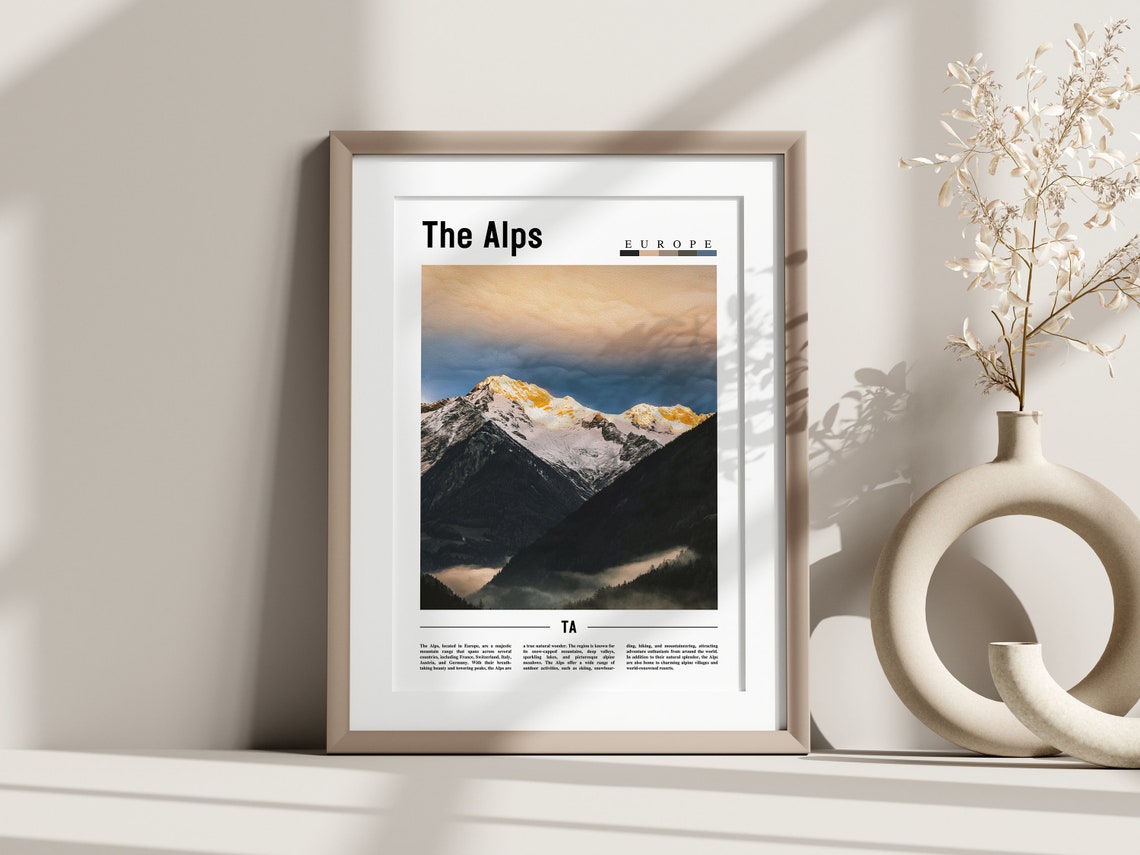 The Alps Poster The Alps Print The Alps Wall Art Europe Photo Europe Poster Europe Print Travel Poster - Image 3