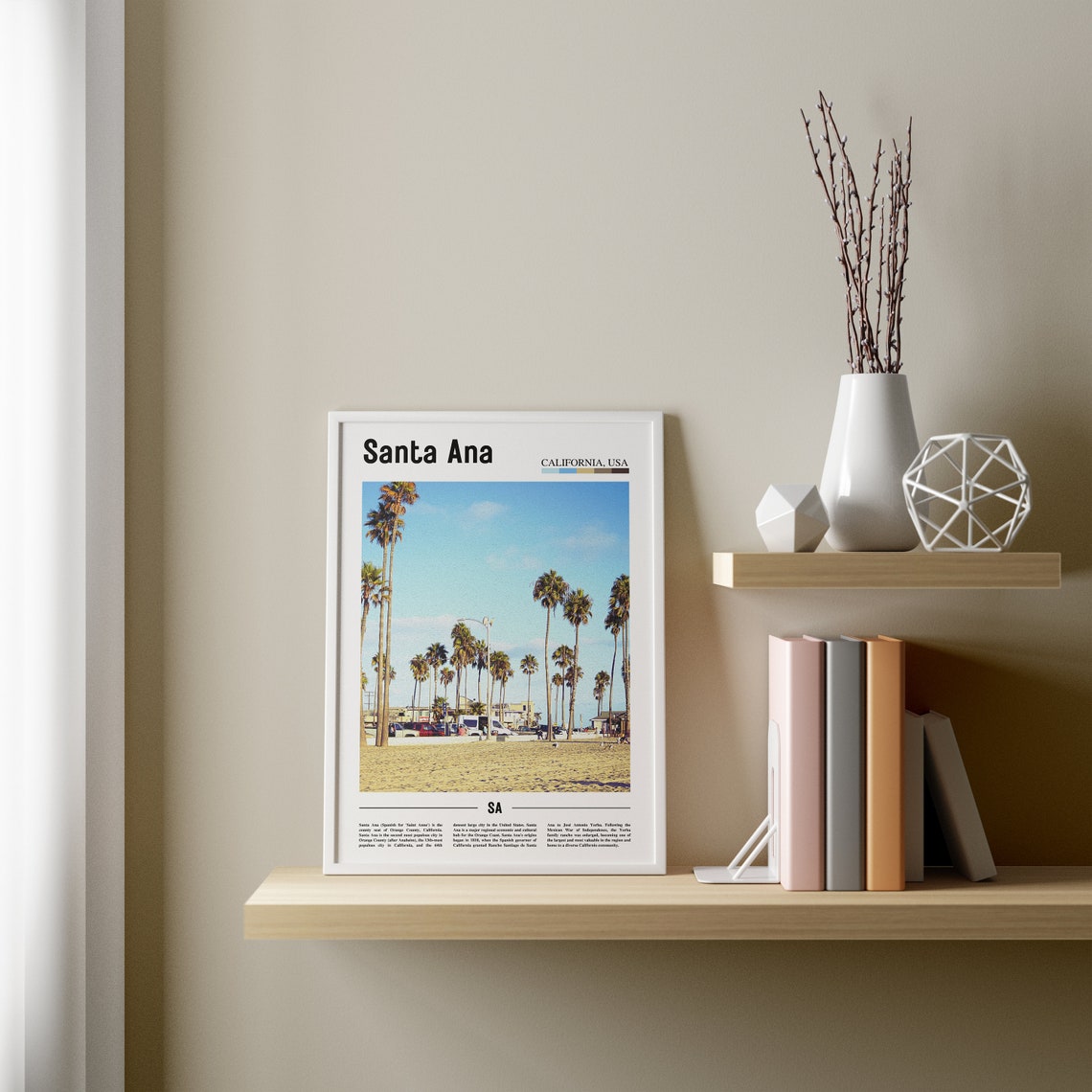 Santa Ana Print Santa Ana Poster Santa Ana Wall Art Minimal Travel Print Minimal City Poster Travel Destination Oil Painting Poster - Image 2