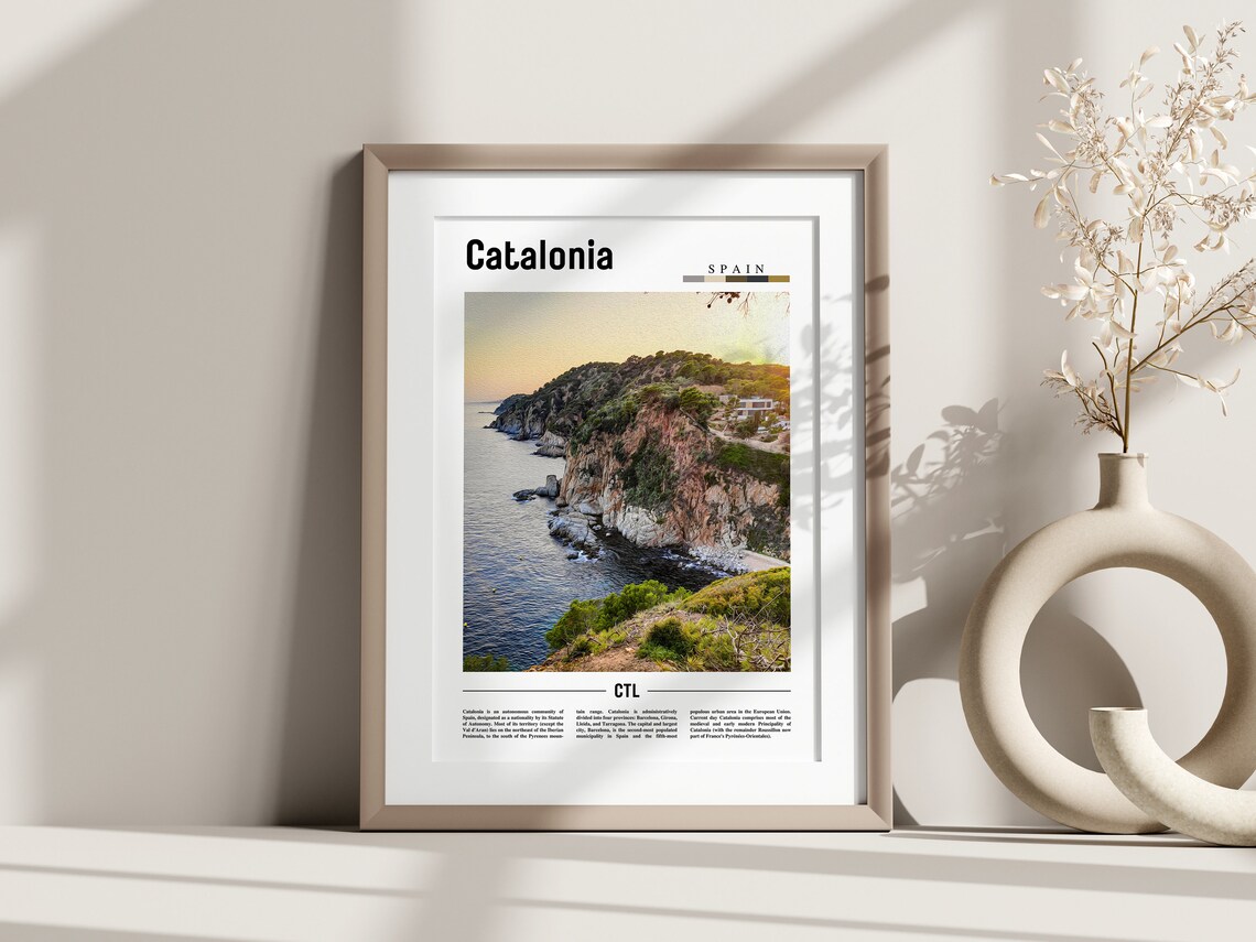 Catalonia Poster Catalonia Print Catalonia Wall Art Spain Photo Spain Poster Spain Print Minimal Travel Poster - Image 2