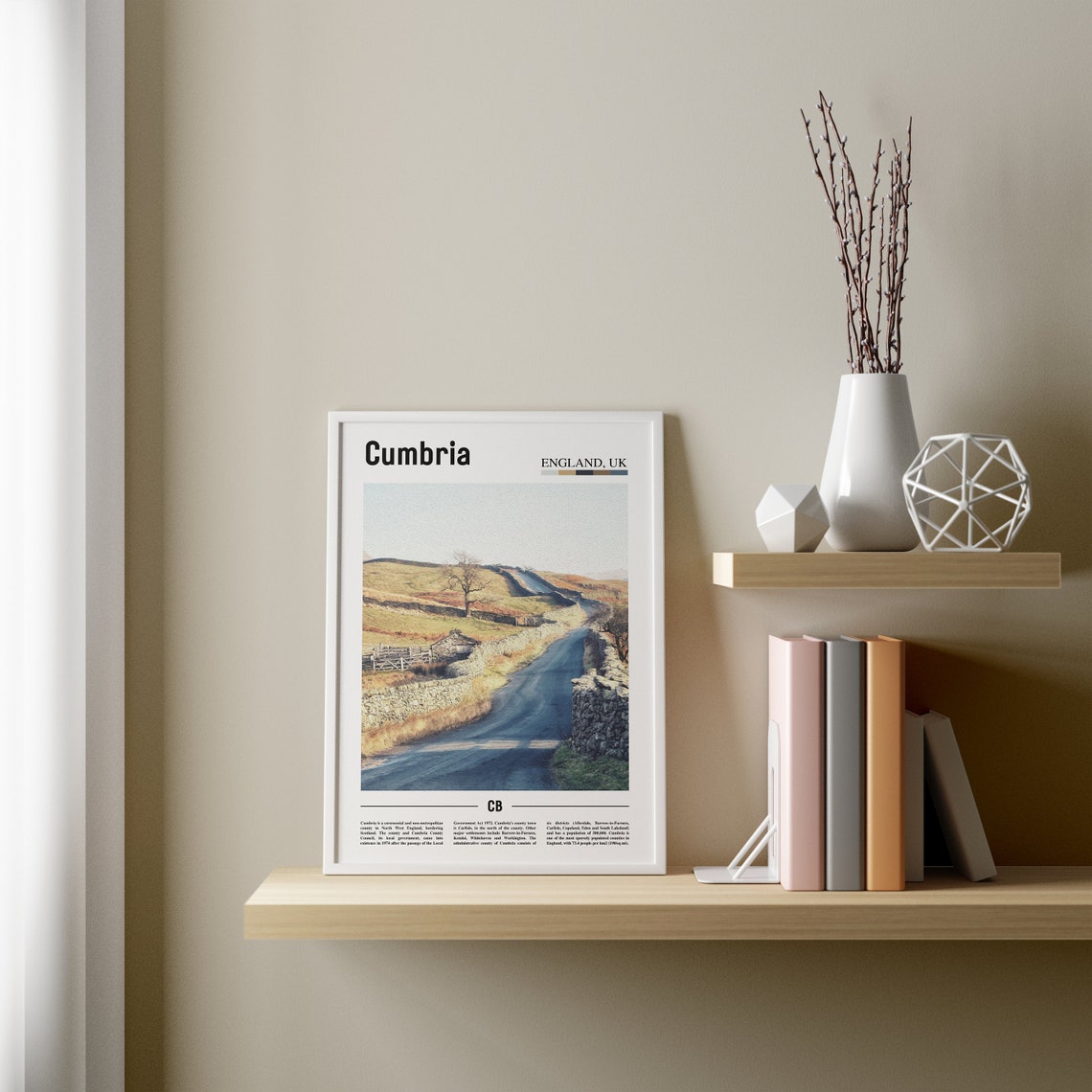 Cumbria Print Cumbria Poster Cumbria Wall Art Minimal Travel Print Minimal City Poster Travel Destination City Print Oil Painting Poster - Image 3