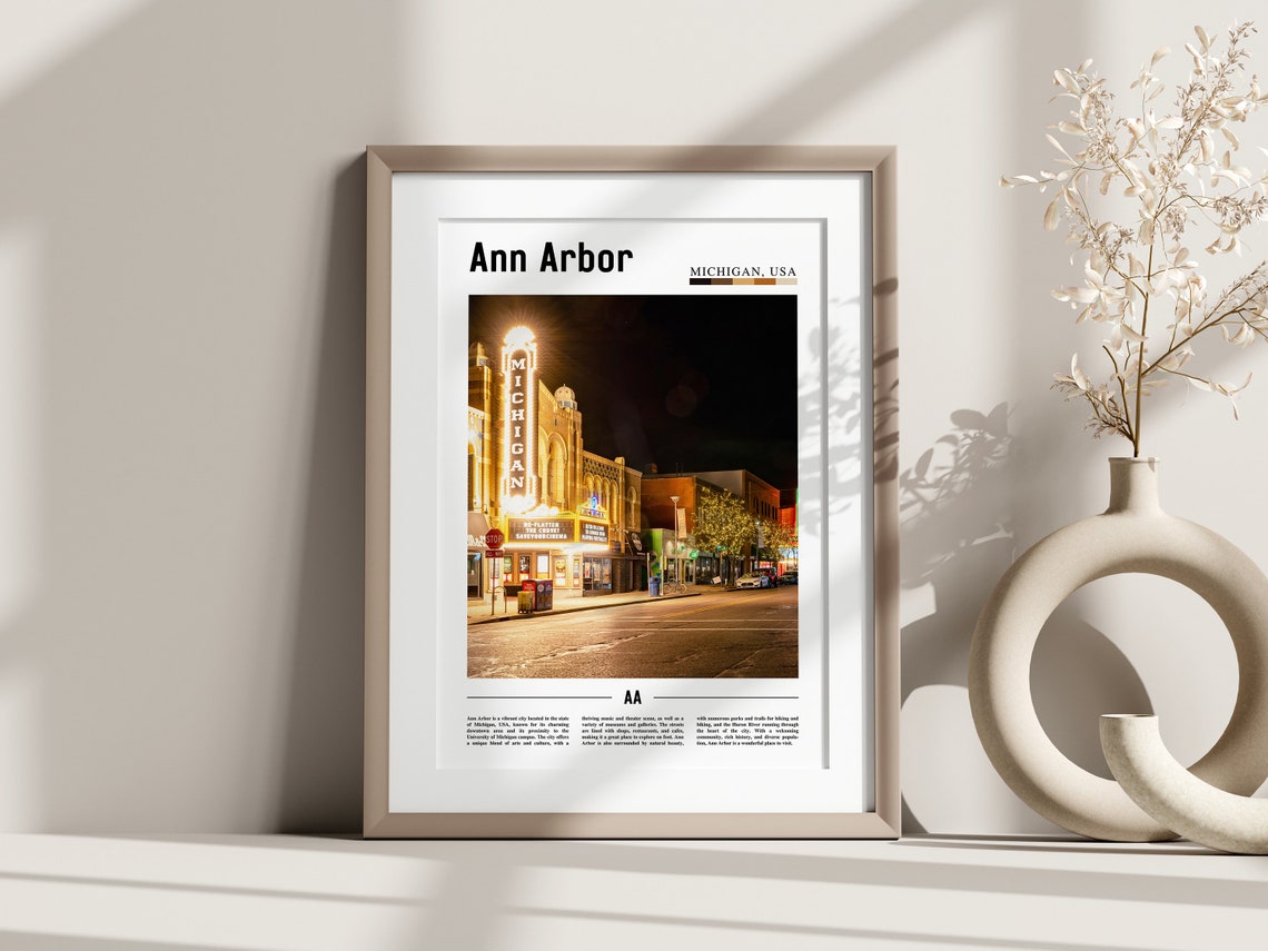 Ann Arbor Poster Ann Arbor Print Ann Arbor Wall Art United States Photo United States Poster United States Print - Image 2