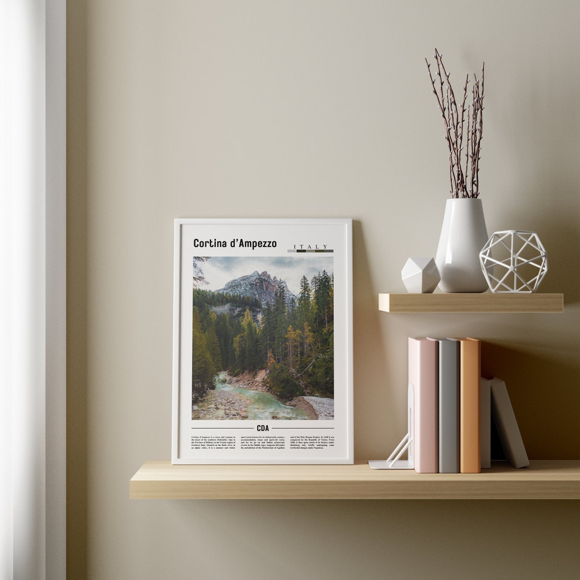 Cortina Dampezzo Print Cortina Dampezzo Poster Cortina Dampezzo Wall Art Minimal Travel Print Minimal City Poster Oil Painting Poster - Image 2