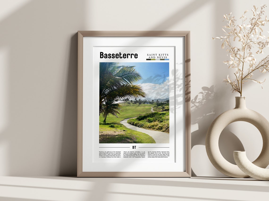 Basseterre Caribbean Travel Poster - Image 3