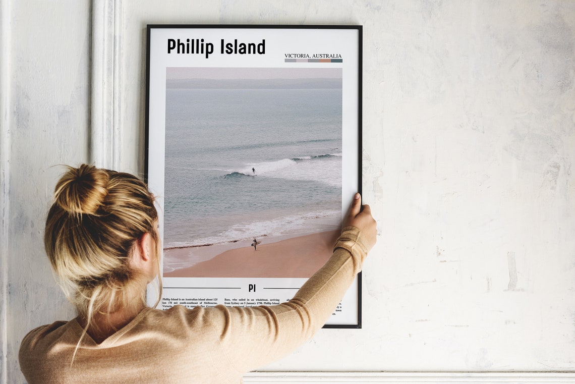 Phillip Island Print Phillip Island Poster Phillip Island Wall Art Minimal Travel Print Minimal City Poster Travel Oil Painting Poster - Image 5