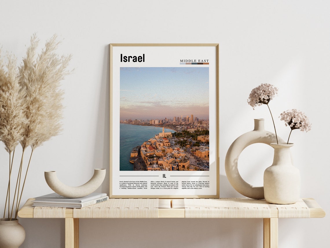 Israel Poster Israel Print Israel Wall Art Minimal Travel Print Travel Destination Oil Painting Poster - Image 6